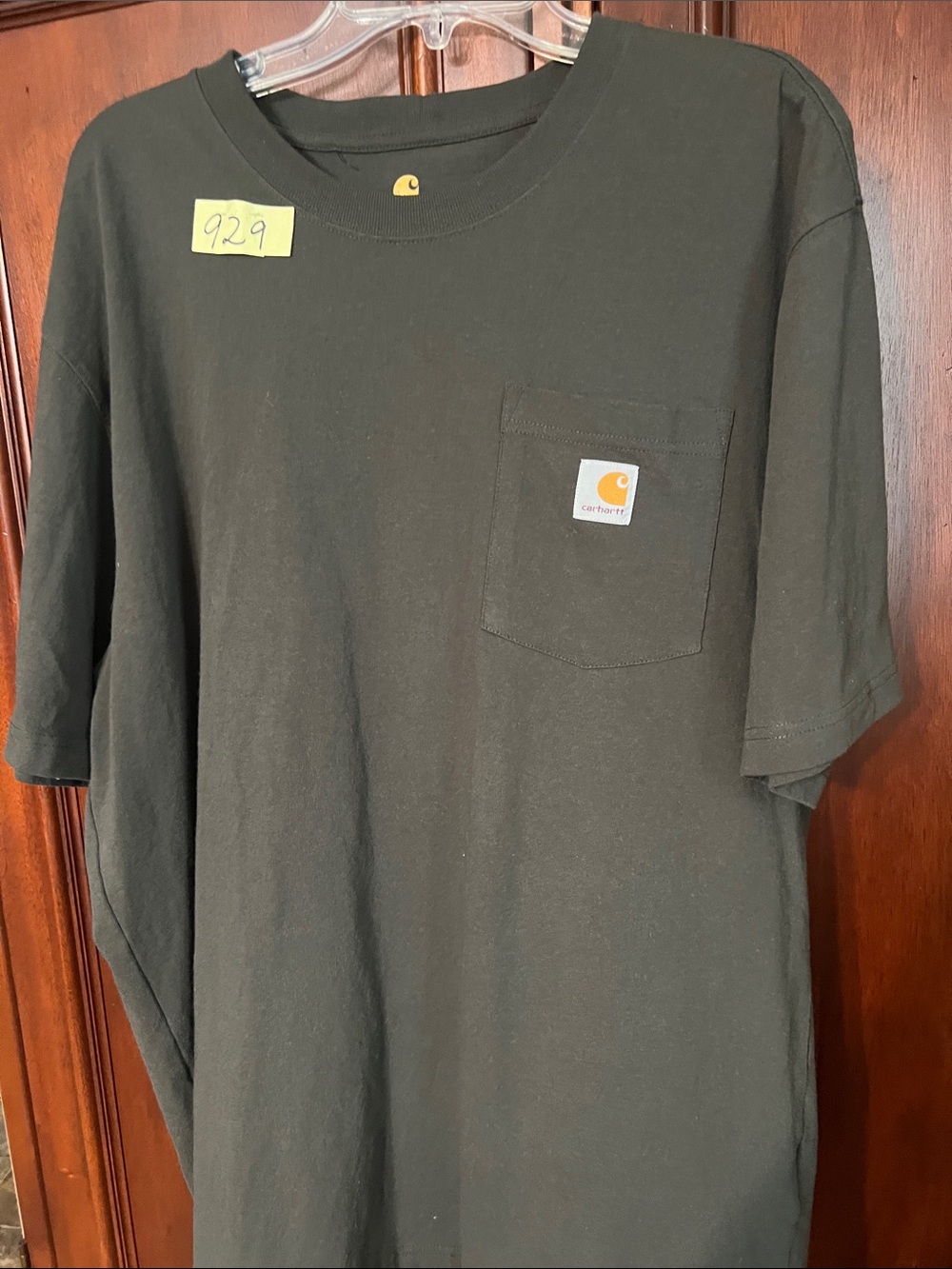 Carhartt Pocket Tee in Olive Green with Chest Logo Size Large
